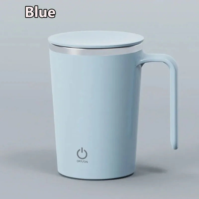 Automatic self-stirring mug designed for coffee, milk, hot cocoa, and other everyday beverages